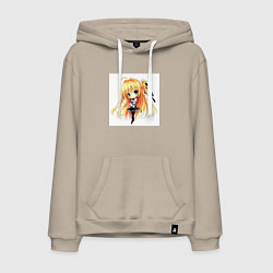 Толстовка-худи хлопковая мужская Красивая Юки Асуна, цвет: миндальный