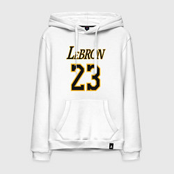 Толстовка-худи хлопковая мужская Lebron 23, цвет: белый