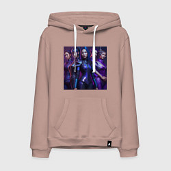 Толстовка-худи хлопковая мужская Японские амазонки, цвет: пыльно-розовый
