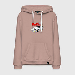 Толстовка-худи хлопковая мужская Red Suns, цвет: пыльно-розовый