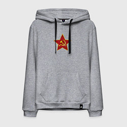 Толстовка-худи хлопковая мужская СССР звезда, цвет: меланж