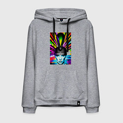 Толстовка-худи хлопковая мужская Королева поп-арта, цвет: меланж