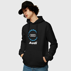 Толстовка-худи хлопковая мужская Audi в стиле Top Gear, цвет: черный — фото 2