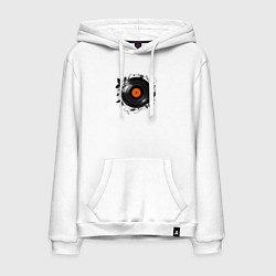 Толстовка-худи хлопковая мужская Летняя мелодия, цвет: белый