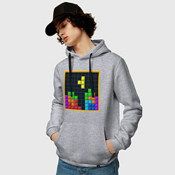 Толстовка-худи хлопковая мужская Tetris, цвет: меланж — фото 2