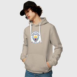 Толстовка-худи хлопковая мужская Manchester City FC, цвет: миндальный — фото 2
