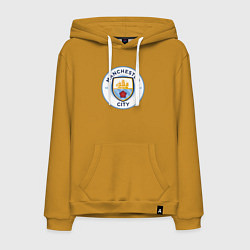 Толстовка-худи хлопковая мужская Manchester City FC, цвет: горчичный