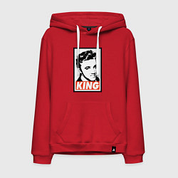 Толстовка-худи хлопковая мужская Король Элвис, цвет: красный