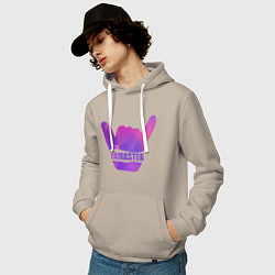Толстовка-худи хлопковая мужская Yamaster Gradient, цвет: миндальный — фото 2
