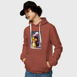 Толстовка-худи хлопковая мужская Утяш, цвет: кирпичный — фото 2