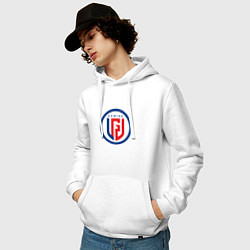 Толстовка-худи хлопковая мужская PSG LGD logo, цвет: белый — фото 2