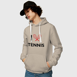 Толстовка-худи хлопковая мужская I Love Tennis, цвет: миндальный — фото 2
