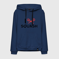 Толстовка-худи хлопковая мужская I Love Squash, цвет: тёмно-синий