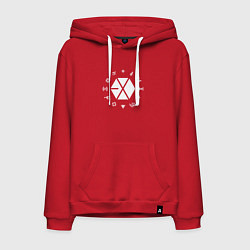 Толстовка-худи хлопковая мужская Logo EXO, цвет: красный