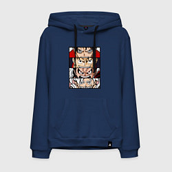 Толстовка-худи хлопковая мужская Луффи пятый гир - One Piece, цвет: тёмно-синий