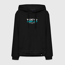Толстовка-худи хлопковая мужская Tokyo Inscription, цвет: черный