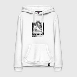 Толстовка-худи хлопковая мужская Макима биография, цвет: белый