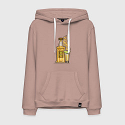 Толстовка-худи хлопковая мужская Текила с лаймом, цвет: пыльно-розовый