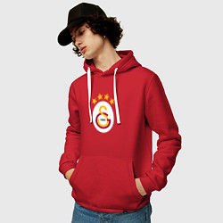 Толстовка-худи хлопковая мужская Galatasaray fc sport, цвет: красный — фото 2