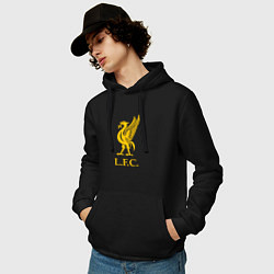 Толстовка-худи хлопковая мужская Liverpool sport fc, цвет: черный — фото 2
