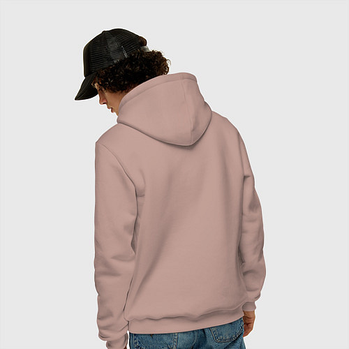 Мужская толстовка-худи Смешной гусь с бокалом вина / Пыльно-розовый – фото 4