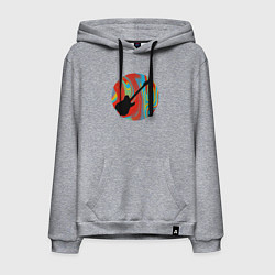 Толстовка-худи хлопковая мужская Гитара в цвете, цвет: меланж