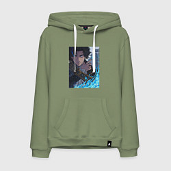 Толстовка-худи хлопковая мужская Портрет - Lies of P, цвет: авокадо