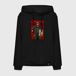 Толстовка-худи хлопковая мужская Postal - petition, цвет: черный