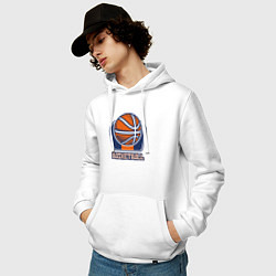 Толстовка-худи хлопковая мужская Style basketball, цвет: белый — фото 2