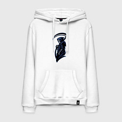 Толстовка-худи хлопковая мужская Grim reaper, цвет: белый
