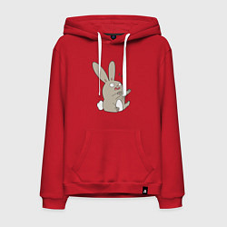 Толстовка-худи хлопковая мужская Funny bunny, цвет: красный