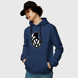 Толстовка-худи хлопковая мужская Volkswagen grenade, цвет: тёмно-синий — фото 2
