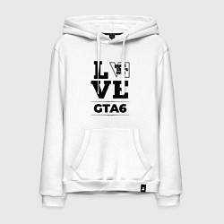 Толстовка-худи хлопковая мужская GTA6 love classic, цвет: белый