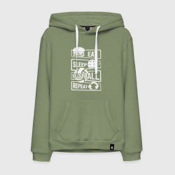 Толстовка-худи хлопковая мужская Волейбольный день, цвет: авокадо
