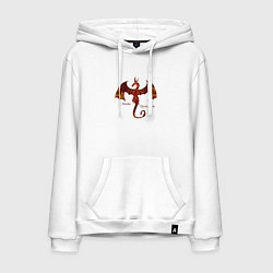 Толстовка-худи хлопковая мужская Мать драконов дракониха, цвет: белый