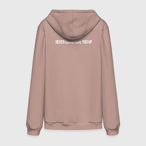 Мужская толстовка-худи Qr код на песню Never Gonna Give You Up / Пыльно-розовый – фото 2