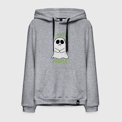 Толстовка-худи хлопковая мужская Ненавижу людей, цвет: меланж
