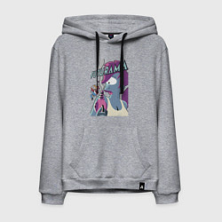 Толстовка-худи хлопковая мужская Лила и Фрай, цвет: меланж