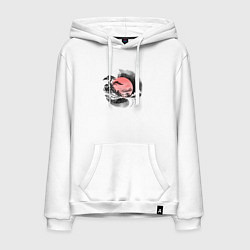 Толстовка-худи хлопковая мужская Красный восход, цвет: белый