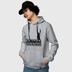 Толстовка-худи хлопковая мужская Armin van buuren, цвет: меланж — фото 2