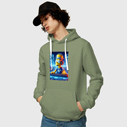 Толстовка-худи хлопковая мужская Cool Bart Simpson - esport, цвет: авокадо — фото 2