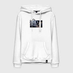 Толстовка-худи хлопковая мужская Сон Чжин У, цвет: белый