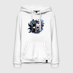 Толстовка-худи хлопковая мужская Hollow Knight - талисман, цвет: белый