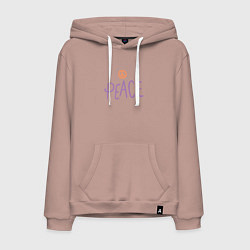 Толстовка-худи хлопковая мужская My peace, цвет: пыльно-розовый