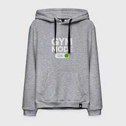 Толстовка-худи хлопковая мужская Gym mode on, цвет: меланж
