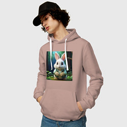 Толстовка-худи хлопковая мужская Зайчик в одежде, цвет: пыльно-розовый — фото 2