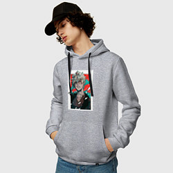 Толстовка-худи хлопковая мужская Адский рай Тёбэй Адза, цвет: меланж — фото 2