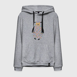 Толстовка-худи хлопковая мужская Добрый мишутка, цвет: меланж