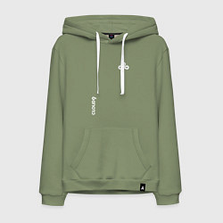 Толстовка-худи хлопковая мужская Cloud9 - white logo, цвет: авокадо