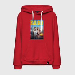 Толстовка-худи хлопковая мужская Ryan Gosling and Emily Blunt the fall guy, цвет: красный